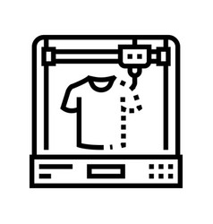 3d Printed Clothes Future Technology Line Icon