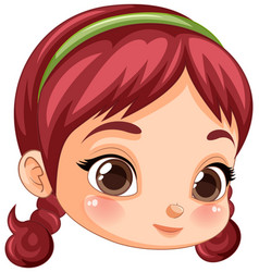 Cute Girl Head With Red Hair Colour