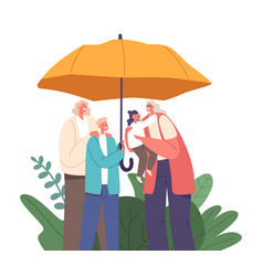 Family Characters Under An Umbrella Symbolizes