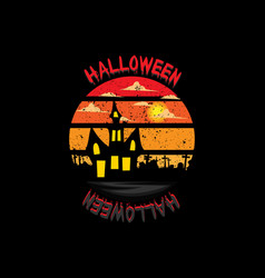 Halloween Retro Vintage Design Landscape