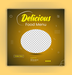 Delicious Food Menu Social Media Post Template