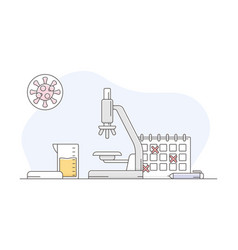 Medicine With Urinary Test And Microscope Line