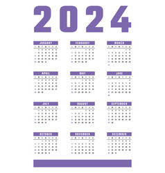 Purple 2024 Calendar Design