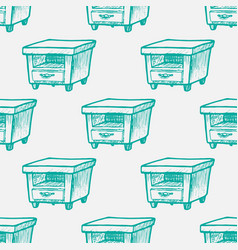 Bedside Table Seamless Pattern On White