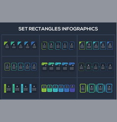 Set Rectangles Infographic With 4 5 6 Steps