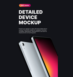 Vertical Tablet Mockup White Device With Gradient