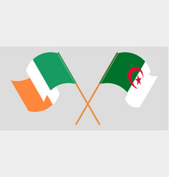 Crossed Flags Of Algeria And Ireland