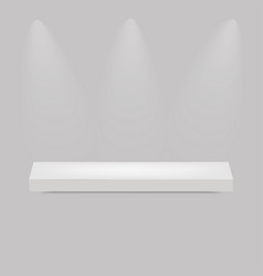 Empty White Bright Shelf With Spot Lights