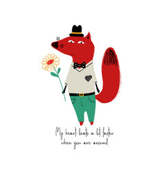 Smartly Dressed Fox With Flower