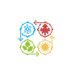 Four Seasons Change Rotation Pixel Art 8 Bit Icon