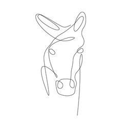 Horse Head Drawn In One Continuous Line