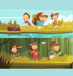 Kids Camping Banners Set