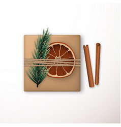 Realistic Flat Lay Composition With Craft Gift