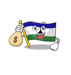 With Money Bag Flag Lesotho Mascot Shaped