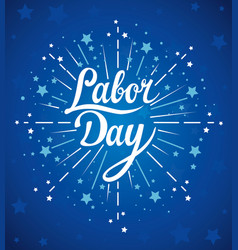 Happy Labor Day Holiday Banner With Fireworks