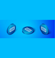 Isometric Digital Alarm Clock Icon Isolated