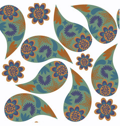 Paisley Seamless Pattern In Green Brown And Dark