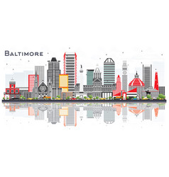 Baltimore Maryland City Skyline With Gray