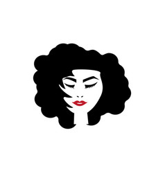 Beauty Hair Woman Logo Black Design