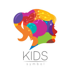 Child Girl Color Logo Of Grow Up Kids