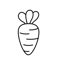 Coloring Page With Carrot Black And White Cartoon