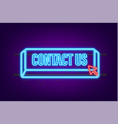 Contact Us Neon Style Sign Us Blue