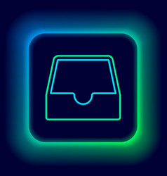 Glowing Neon Line Social Media Inbox Icon Isolated