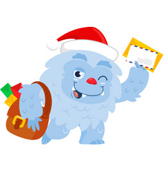 Cute Christmas Yeti Bigfoot Cartoon Character