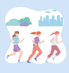 Girls Running City