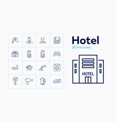 Hotel Line Icon Set