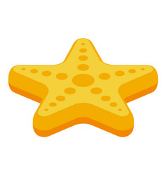 Sea Star Icon Isometric Golden Colorful