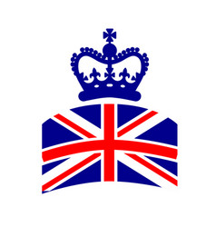 A Crown Blue British United Kingdom Flag Emblem