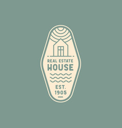 Minimalist Real Estate House Badge Icon Logo