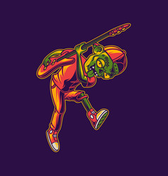 T Shirt Design Side View Of A Zombie Playing