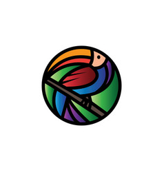 Color Bird Circle Design