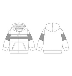 Cotton Fleece Hoodie Technical Fashion Sketch