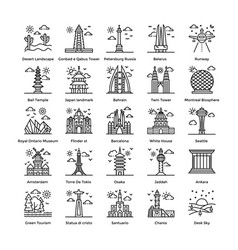 Travel And Tours Line Icons Pack