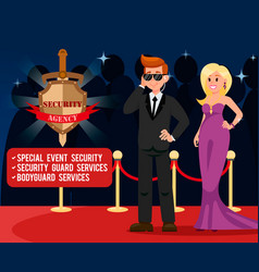 Vip Bodyguard And Elegant Woman Banner Template