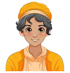 Male Teen Cartoon Wearing Hat