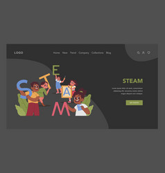 Steam Education Web Banner Or Landing Page