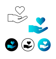 Abstract Charity Donation Hand Icon