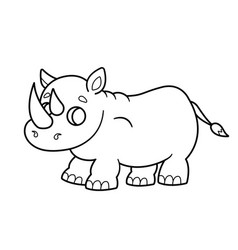 Cute Cartoon Rhinoceros Coloring Page Coloring