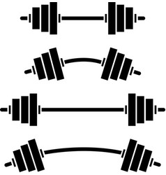 Set Weight Lifting Barbell Icon Collection