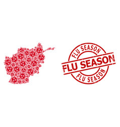 Textured Flu Season Stamp And Covid-2019 Virus