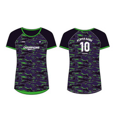 Camouflage Pattern Women Sports Jersey T-shirt