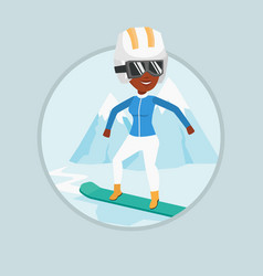 Young Woman Snowboarding