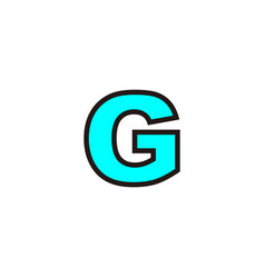 Letter G Blue Outline Geometric Symbol Simple Logo