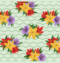 Wavy Background With Flowers