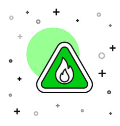 Filled Outline Fire Flame In Triangle Icon