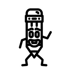 Office Pen Character Line Icon